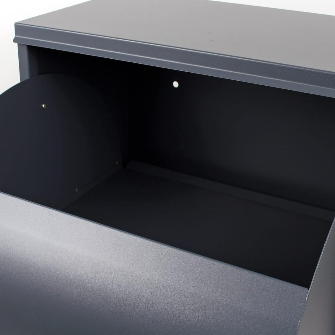 Wiltec Paketkasten grau 410 x 220 x 750 mm, Paketbox Zuhause, Private Paketannahme passend für Paket
