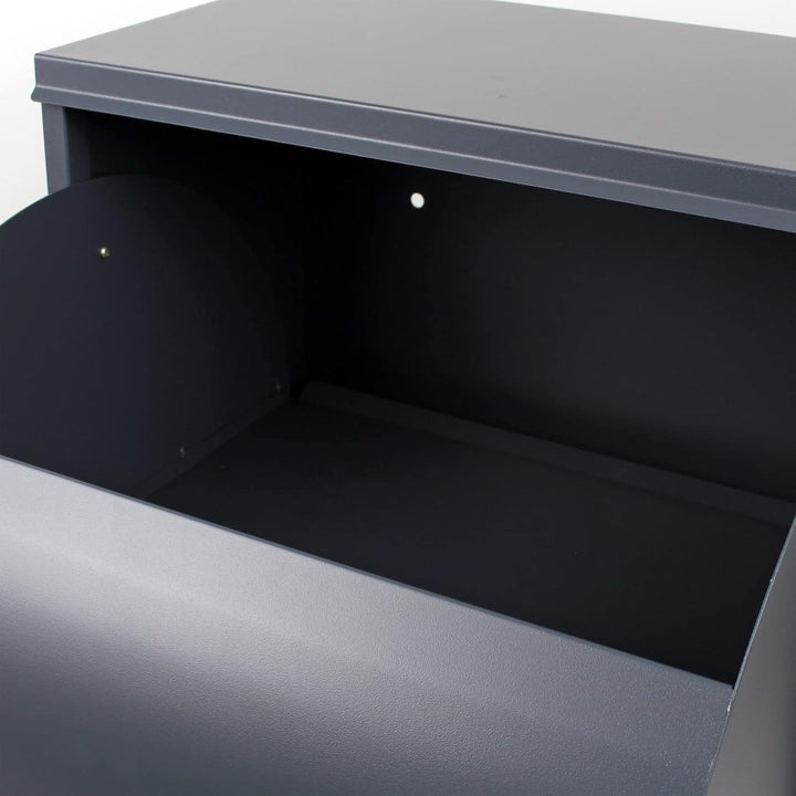 Wiltec Paketkasten grau 410 x 220 x 750 mm, Paketbox Zuhause, Private Paketannahme passend für Paket