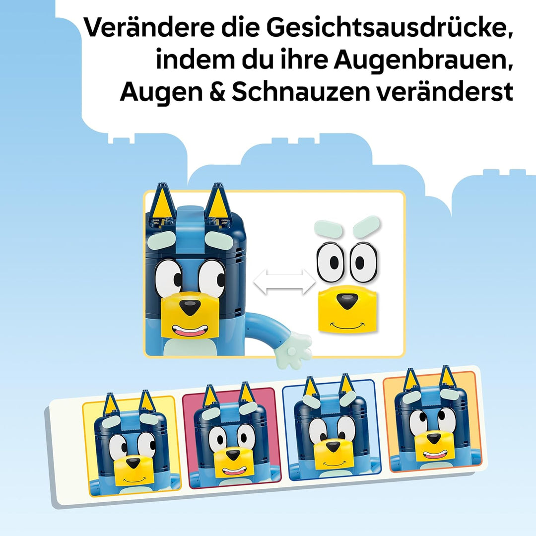 LEGO Blueys Familie Steinen - Lernspielzeug inkl. 4 Figuren mit verschiedenen Gesichtsausdrücken &amp; Z