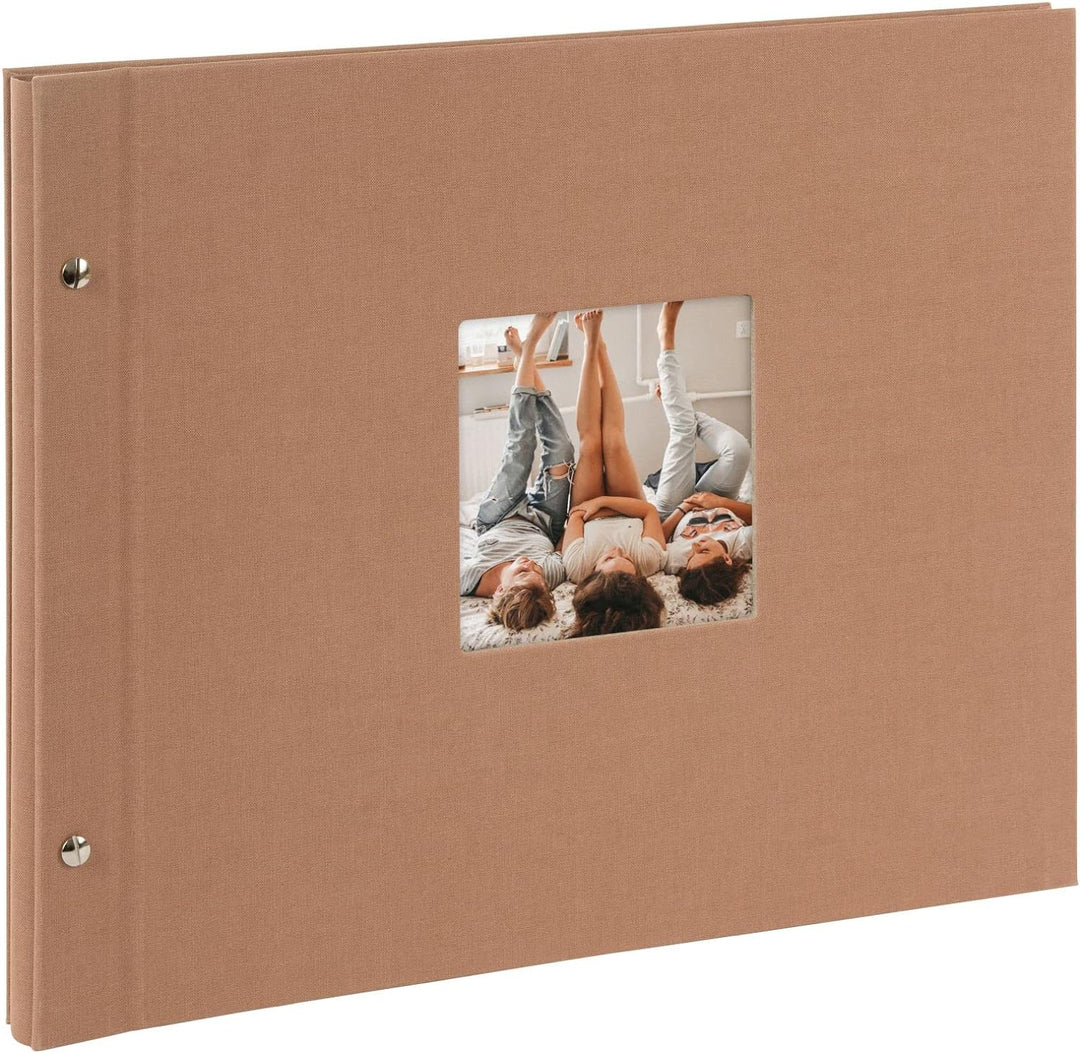 goldbuch 28 519 Schraubalbum Bella Vista Haselnuss, Fotobuch 39 x 31 x 2,5 cm, Foto Album 40 schwarz