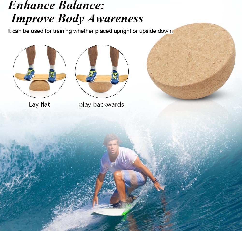 Kork Halbkugel, Ø 15 cm Balance Board Halbkugel, Höhe 7 cm, Gleichgewichts Trainer für Kinder und Er