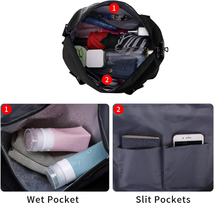 HAWEE Reisetasche Herren Gross Weekender Sporttasche Damen Wasserdicht Gym Bag Leichte Handgepäck Ta