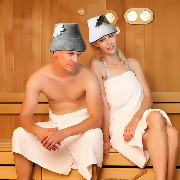 KHDULQ Saunahut,2 Filzhut für Damen und Herren Inkl Saunamütze aus Sauna Mütze Filzkappe Mütze Filzh