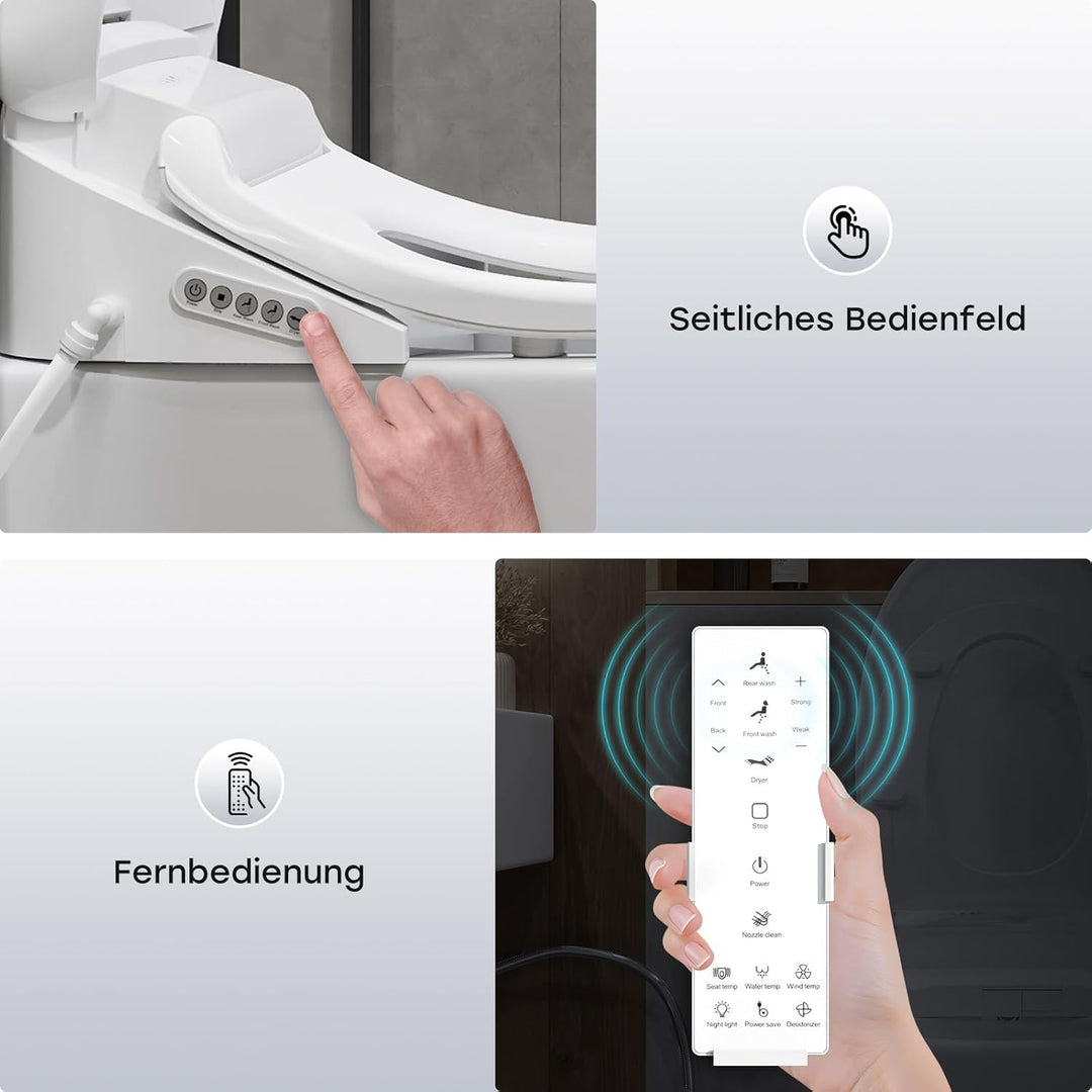 Smart Toilettendeckel mit Selbstreinigende Düse Waschen Vorne Hintere - Bidet Aufsatz für Toilette W