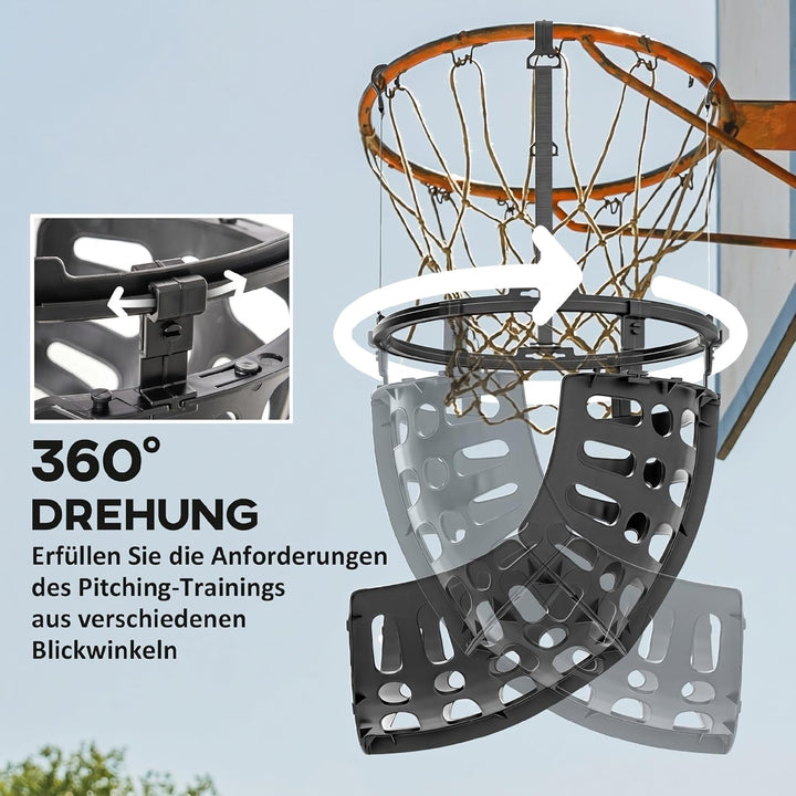 SPORTNOW Basketball-Rebounder, 360° drehbarer Rücklaufaufsatz, Rückholsystem für Basketball Schiessü
