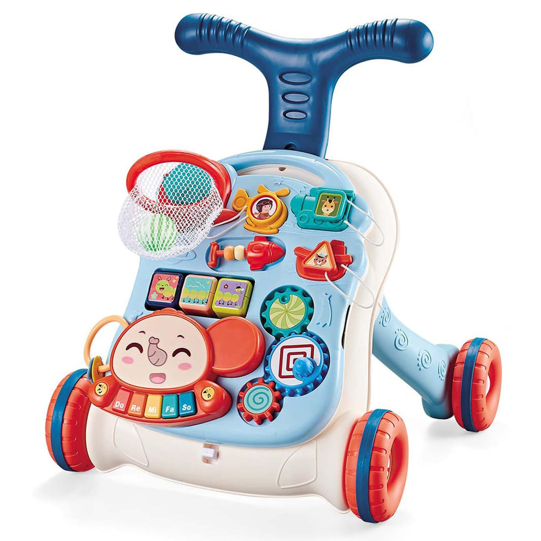 Lauflernhilfe für Kinder, 2 in 1 Lauflernwagen mit Montessori Spielzeug und Geräusche, Musik und abn