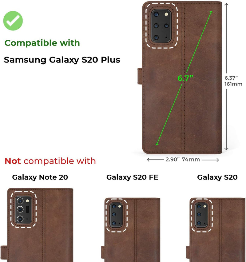 Snakehive Galaxy S20 Plus Hülle Leder | Stylische Handyhülle mit Kartenhalter & Standfuss | Handyhül