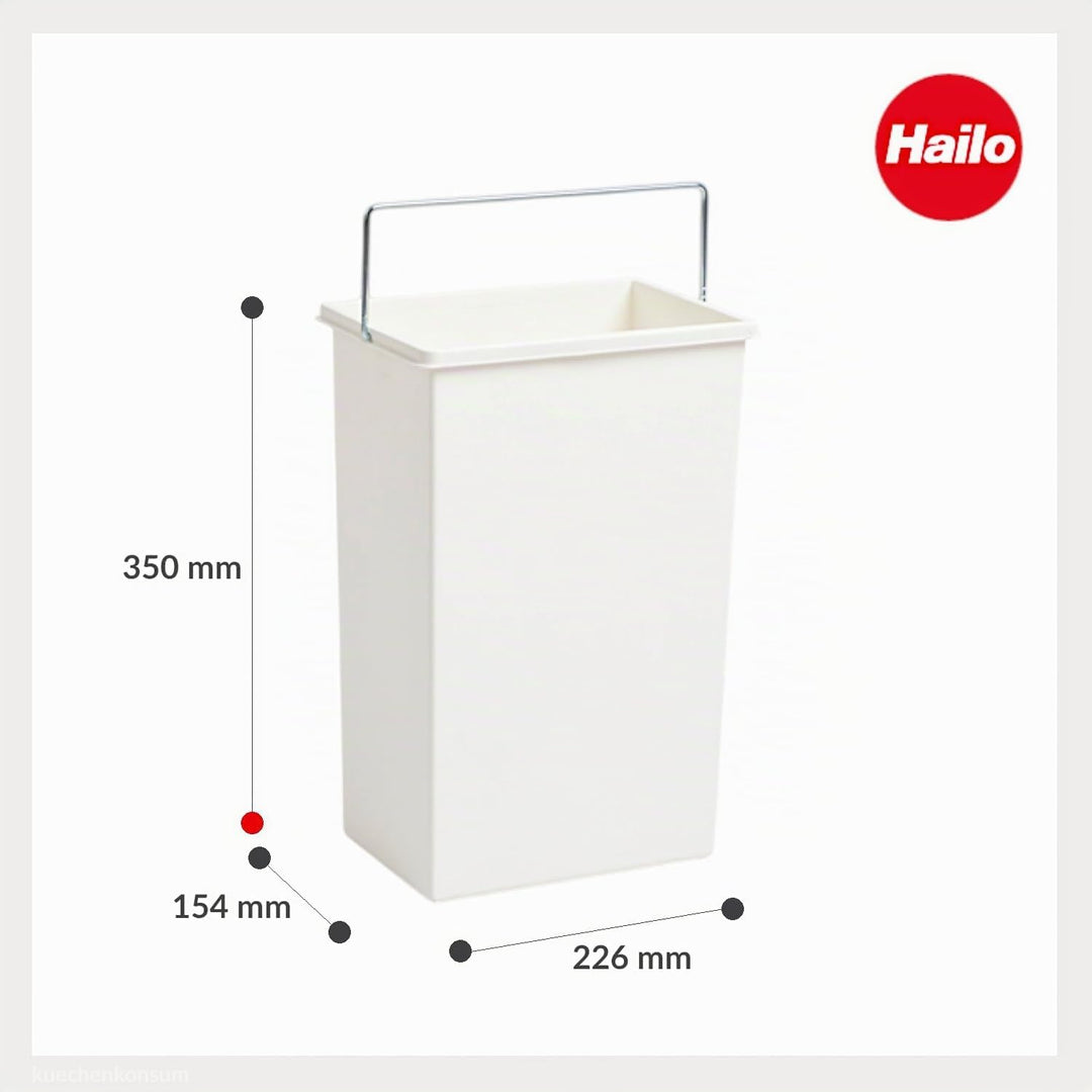 Hailo Inneneimer weiss 10L | Kunststoff mit Henkel | Ersatz-Inneneimer für Abfallsammler Terzett | M