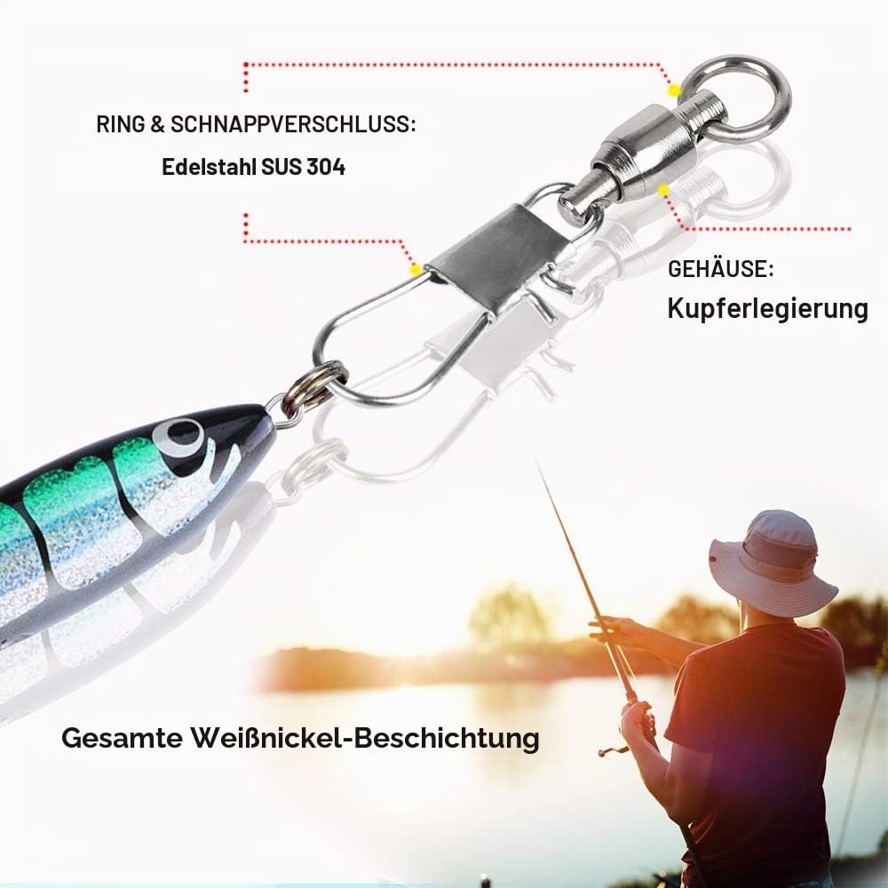 Angelwirbel mit Verriegelung Schnappen Kugellager Wirbel Angeln Schnappen Wirbel Angeln Salzwasser S