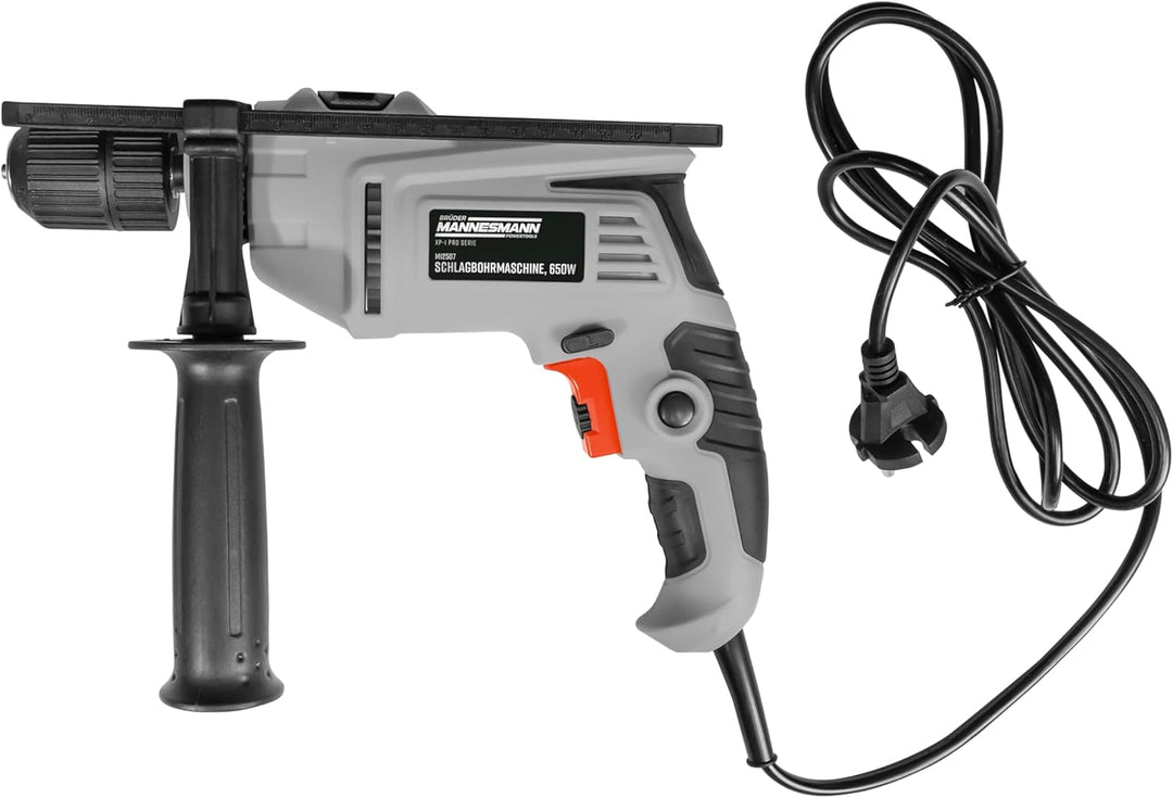 Brüder Mannesmann Schlagbohrmaschine, 650 Watt, mit 13 mm Schnellspannbohrfutter, Rechts-/Links-Lauf