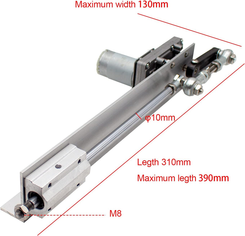 Toplionace Hub 2-8cm Hubzyklus Linearaktuator, DC 12V / 24V Getriebe Einstellbarer Teleskopmotor DIY