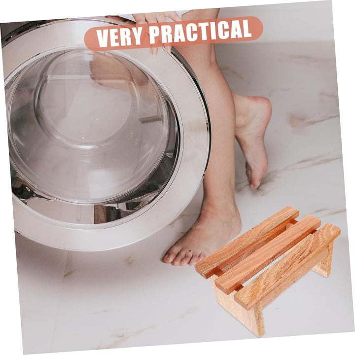 Fusshocker Sauna Holzfussstütze Badewannen Fussschemel rutschfest Belastbar für Badezimmer Wohnzimme