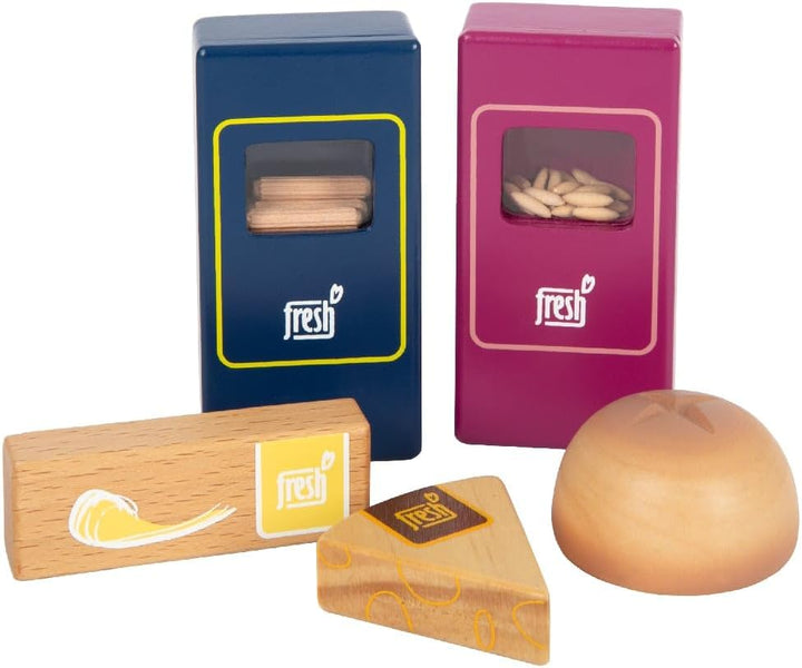 small foot Lebensmittel-Set vegetarisch "fresh" aus Holz, Spiellebensmittel-Set und Rollenspielzeug,