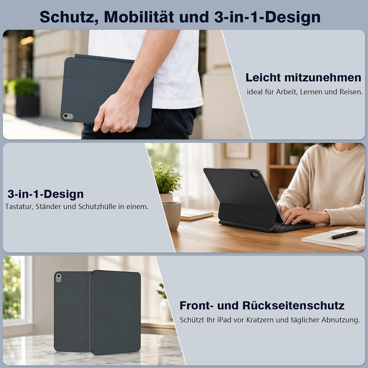 Magic Keyboard für iPad Air 11 Zoll M4/M3/M2, iPad Air 5./4. Gen. &amp; iPad Pro 11 Zoll 4./3./2./1. Gen