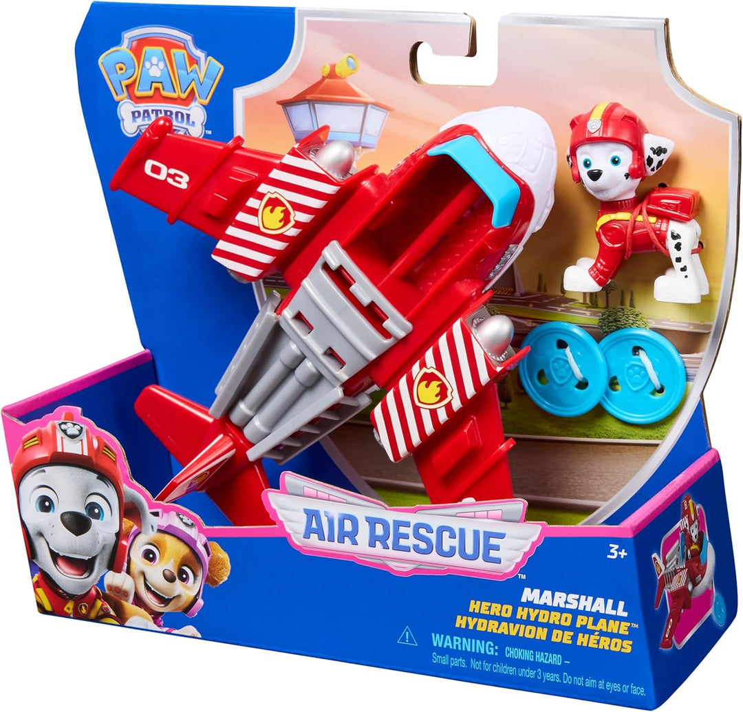 PAW PATROL Air Rescue - Marshalls Feuerwehrflugzeug mit Geschoss-Abwurf und Marshall Spielfigur (Bas