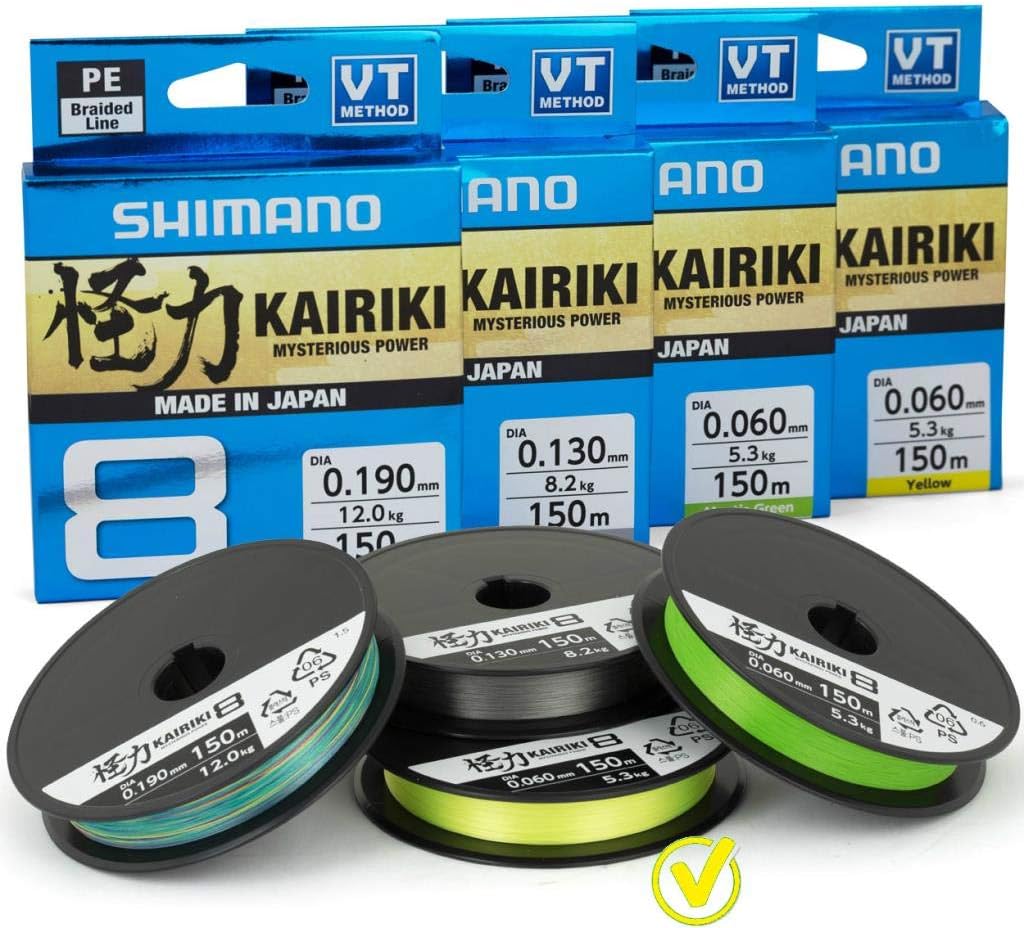 Shimano Kairiki 8, 300 Meter, Gelb, geflochtene Angelschnur, 59WPLA68R3 0.16mm / 10.3kg, 300m, 0.16m