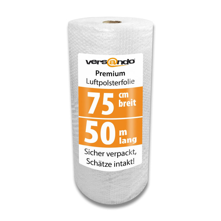 versando Luftpolsterfolie 50m x 0,75m Versand, Verpackung, Umzug Noppenfolie Bubble Wrap LPF Rolle 2