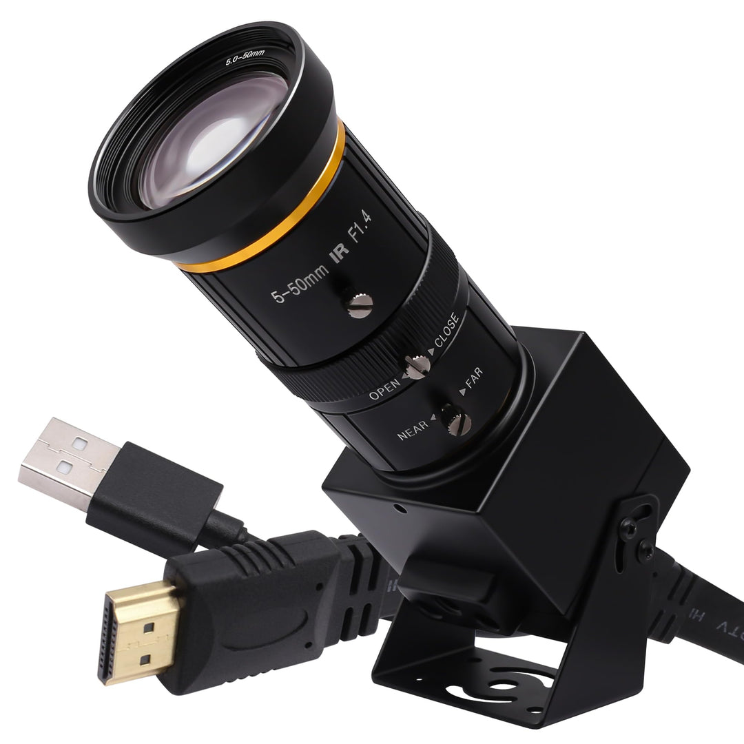 Svpro 4K HDMI Kamera USB Kamera mit 5-50mm Teleobjektiv,Manueller Fokus Streaming Webcam H.264 Zoom
