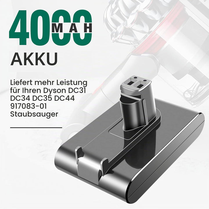 ADVTRONICS 22,2V 4,0Ah Ersatzakku Kompatibel mit Dyson DC34 DC31 DC35 DC44 Handheld Staubsauger Ersa