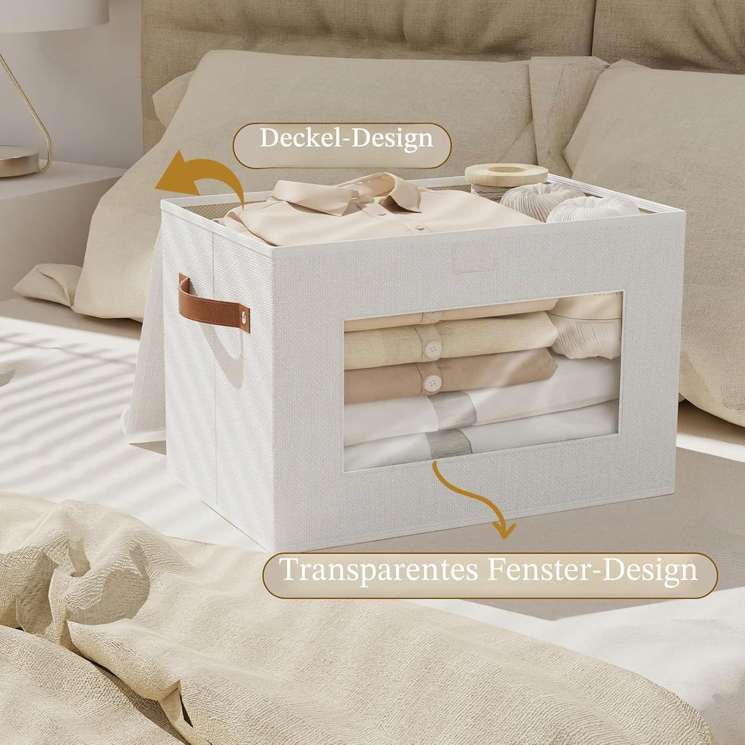 Aufbewahrungsbox mit Deckel Stoff, Schrank Organizer Kleiderschrank, Aufbewahrungsboxn mit Fenster,