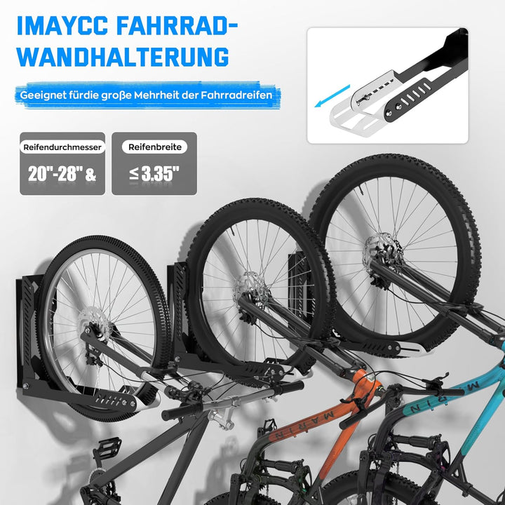 IMAYCC Profi Schwenkbare Fahrrad Wandhalterung, Fahrradhalterung Wand ohne schweres Heben, platzspar