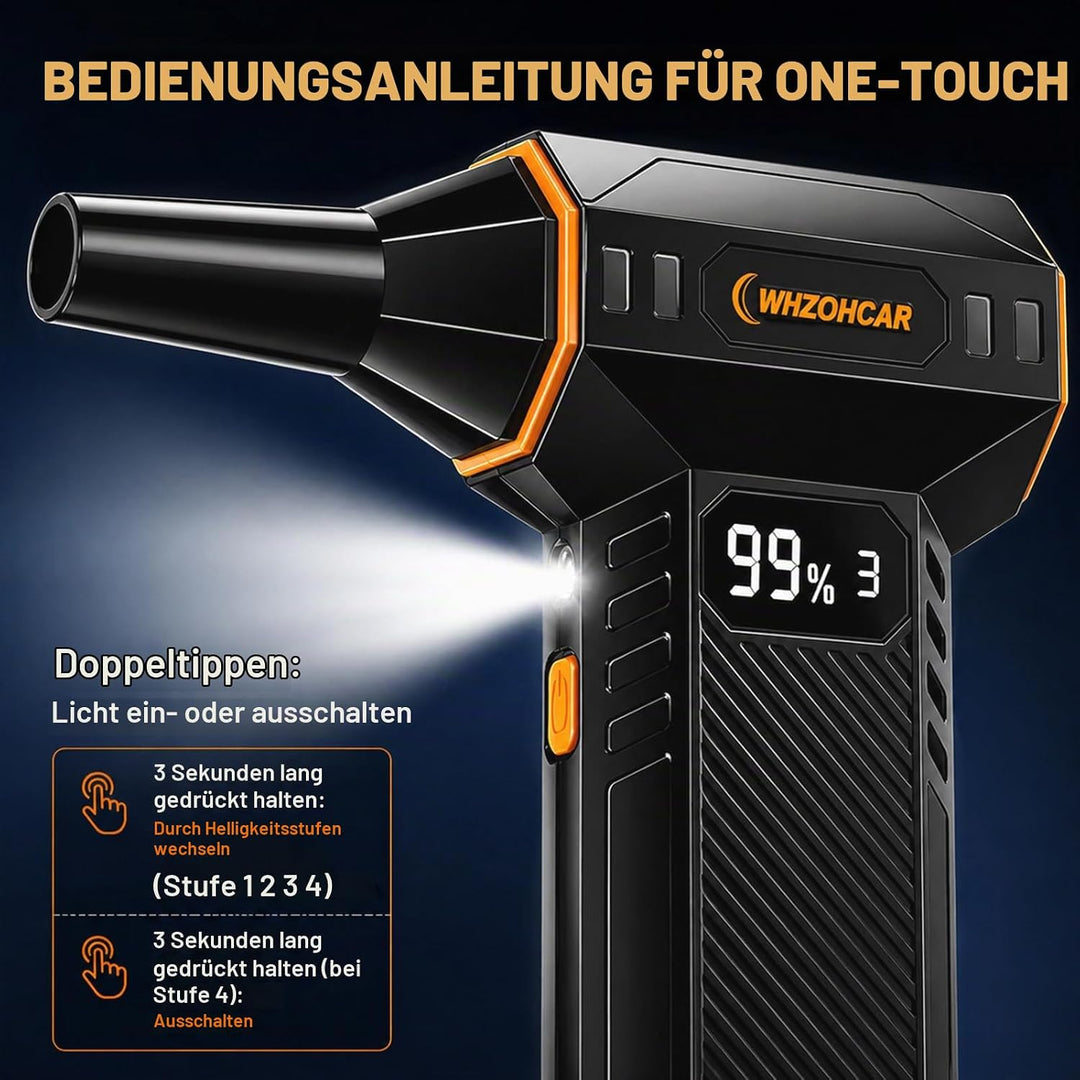 Elektrisches Staubgebläse 4-Gang Meinstellbare Electric Air Duster 200000RP mit LED-Licht Air Duster
