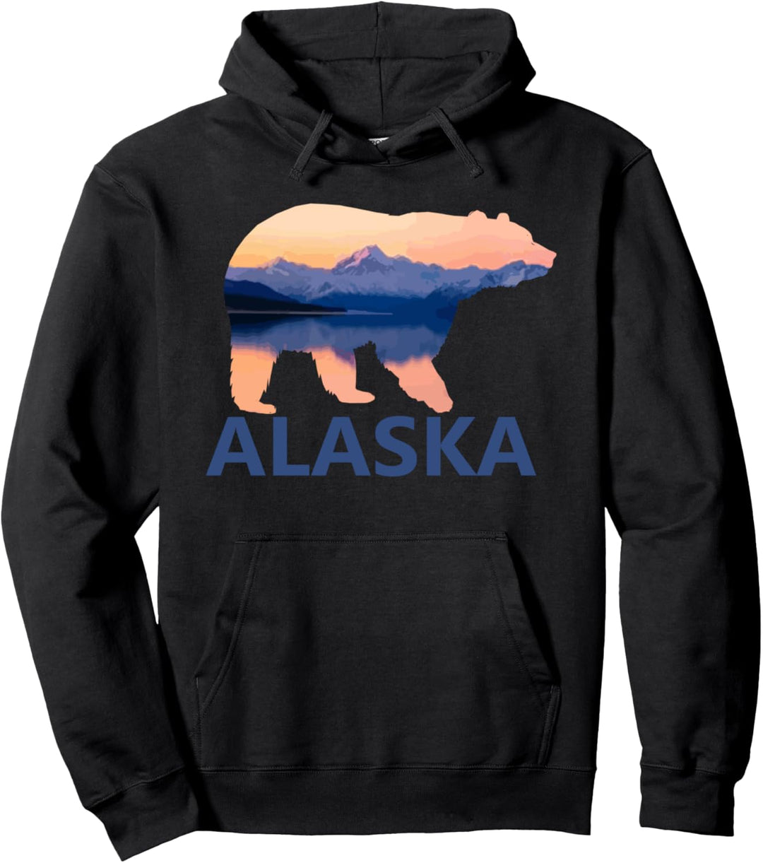 Alaska Grizzly Bär Natur Camping Outdoor Souvenir Geschenk Pullover Hoodie