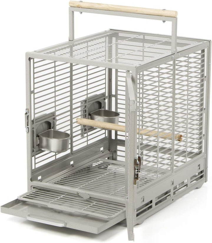 Montana Cages | Transportkäfig EVO - Platinum, der Reisekäfig Hellgrau, Hellgrau