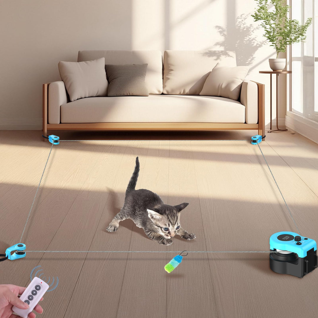 ITSHINY Katzenspielzeug Elektrisch, Katzenspielzeug Selbstbeschäftigung mit anpassbaren Laufwegen,US