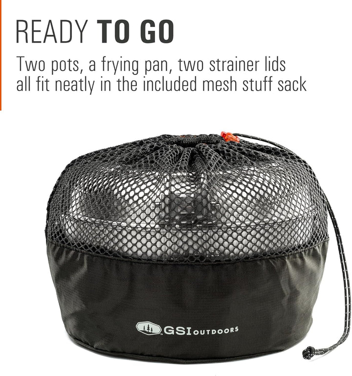 GSI Outdoors Stainless Steel Base Camper - 3 Pieces Cookset Einheitsgrösse, Einheitsgröße