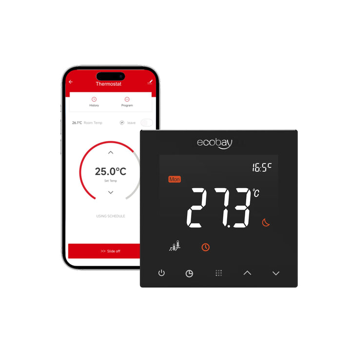 ECOBAY WLAN-Thermostat für elektrische Fussbodenheizung: Kompatibel mit Heizmatten und -kabeln, APP-