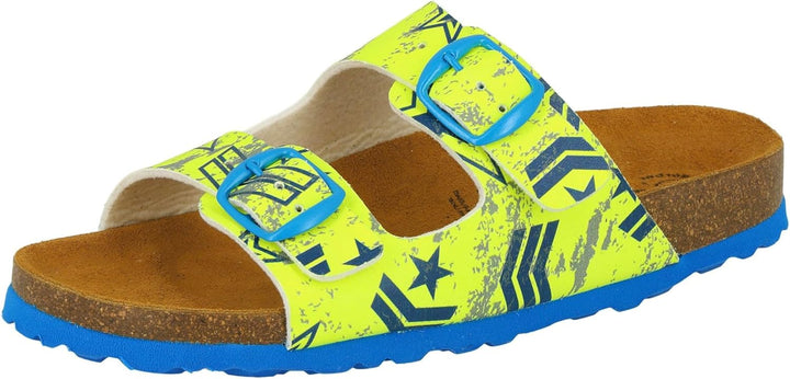 Lico Jungen Bioline Top Pantoletten 27 EU Neongelb Blau, 27 EU Neongelb Blau