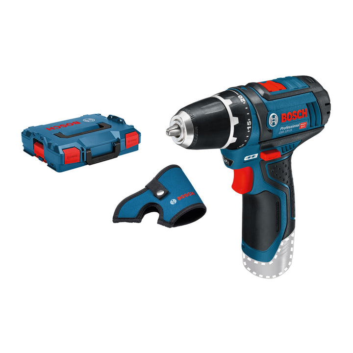 Bosch Professional 12V System Akku Bohrschrauber GSR 12V-15 (ohne Akkus & Ladegerät, in L-Boxx), Sch