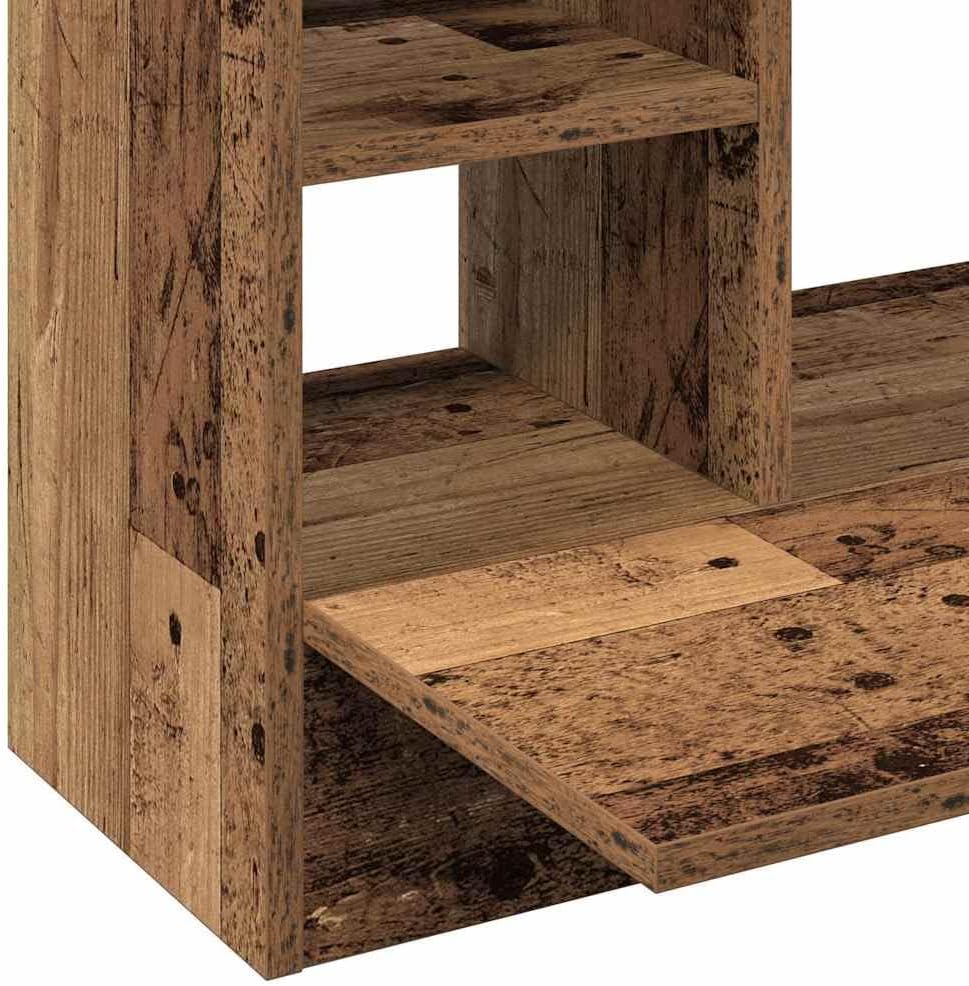 vidaXL Wandtisch mit Regal Altholz 105 x 48 x 75 cm Holzwerkstoff, Moderner rechteckiger Wand-Schrei