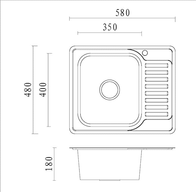 VBChome Einbauspüle mit Armatur 58x48 Leinenstruktur Rechts Edelstahl Küchenspüle Spüle Ablagefläche