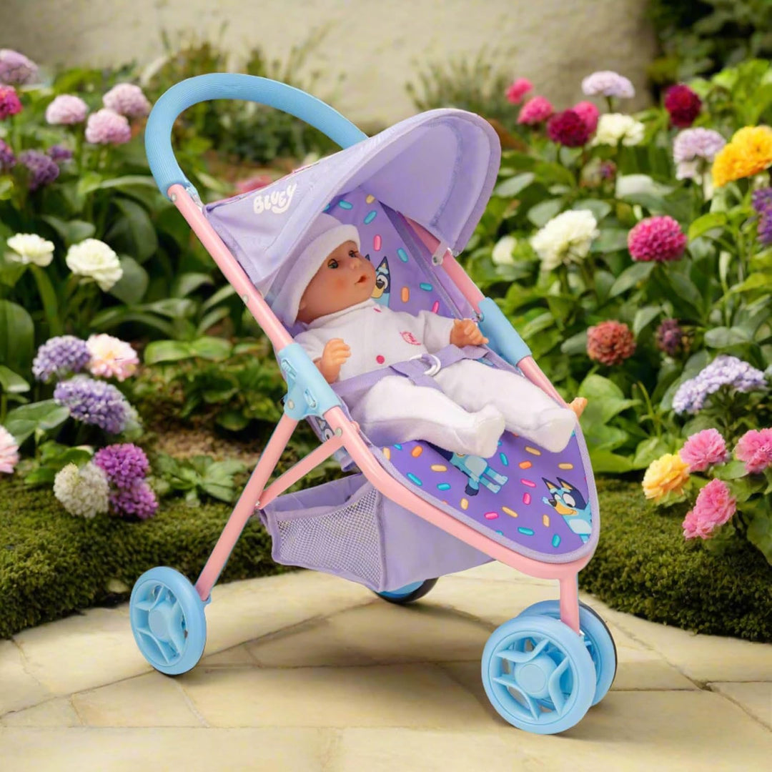 Bluey Jogger Puppen Kinderwagen | Spielzeugpuppen Buggy | Baby Doll Kinderwagen | Kinder Puppe Kinde