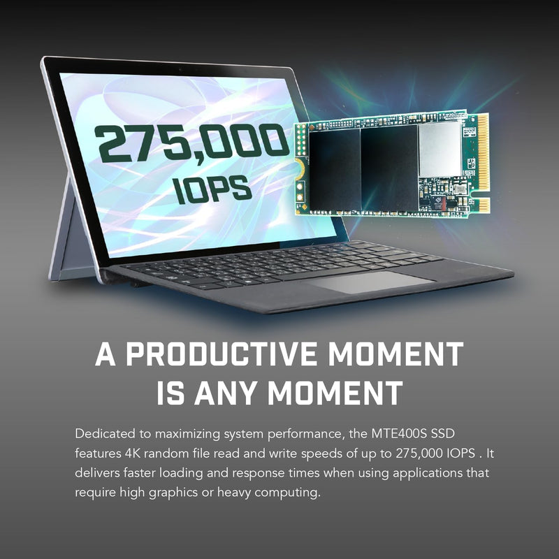 Transcend MTE400S 1 TB NVMe PCIe Gen3 x4 M.2 2242 Internal Solid State Drive (SSD) 3D TLC NAND (TS1T