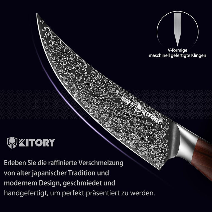 Kitory Ausbeinmesser 15cm Damastmesser D2boningde, D2boningde
