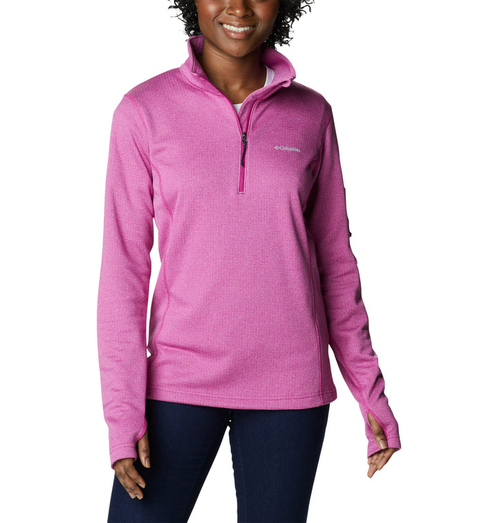 Columbia Damen Park View Half-Zip Grid Fleecejacke mit halbem Reissverschluss Wild Fuchsia Heather S