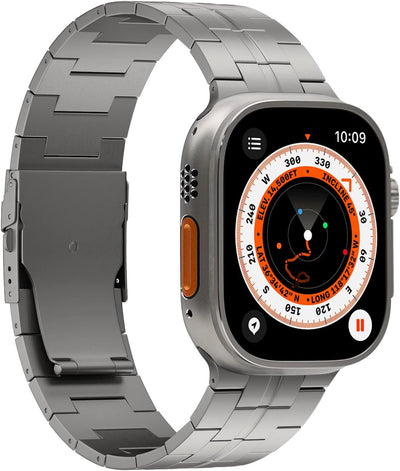 Arktis Titanarmband X-15 kompatibel mit Apple Watch Ultra 1, 2 49 mm, Gliederarmband aus Titan Grad