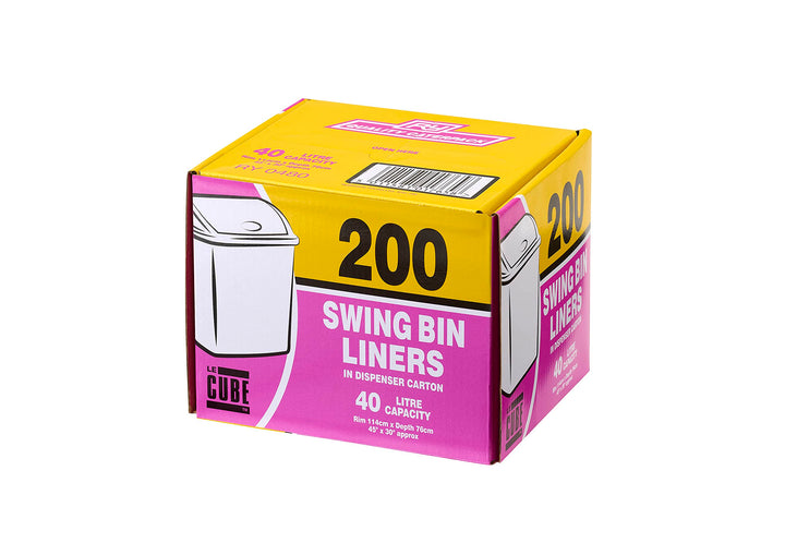 Le Cube RY01765 480 Säcke für Mülleimer mit Schwingdeckel, 40 l Fassungsvermögen, 200 Stück (Verpack