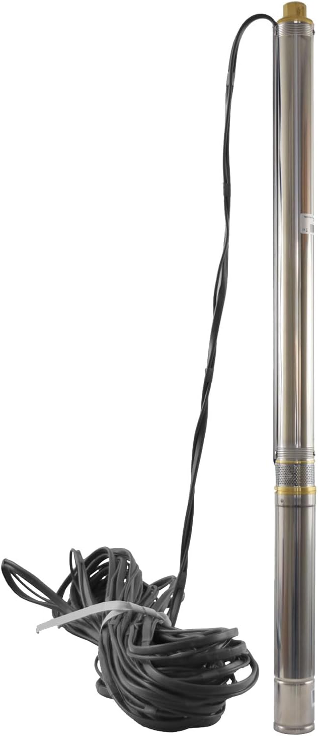 Agora-Tec® 3 Zoll Brunnenpumpe Tiefbrunnenpumpe PREMIUM 750W mit 30m Kabel Qmax: 3000l/h Hmax : 114