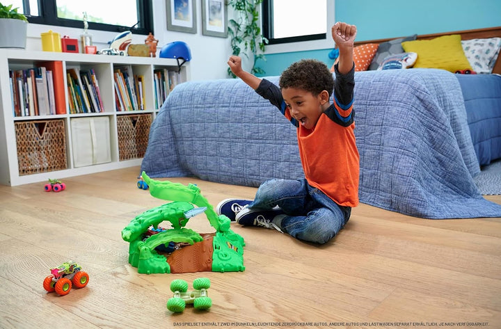 Hot Wheels Monster Trucks Arena Smashers Glow-in-The-Dark Gunkster Spielset mit 1 Glow-in-the-Dark-G