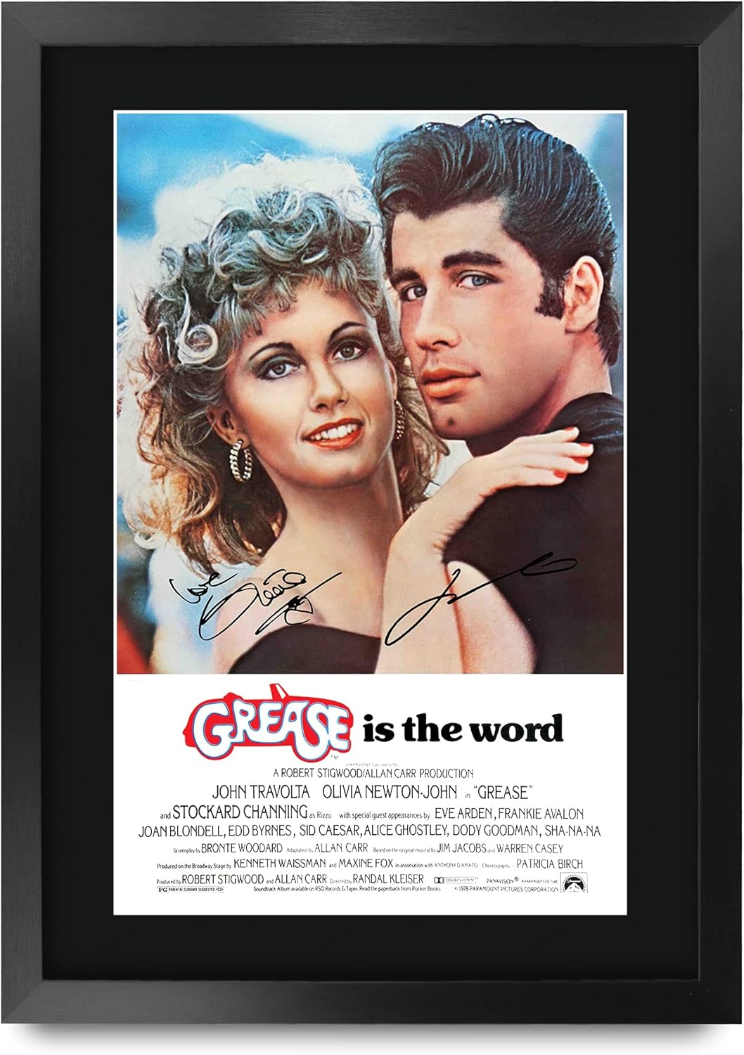 HWC Trading Grease A3 Gerahmte Signiert Gedruckt Autogramme Bild Druck-Fotoanzeige Geschenk Für Oliv