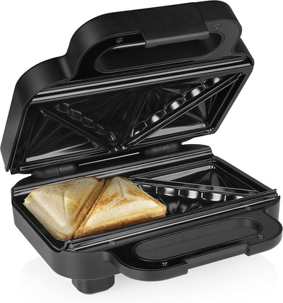 Princess Sandwichmaker 127007 – 22 x 11 cm Grillfläche – 4 halbe Sandwiches – 800 W, Schwarz 2 diago