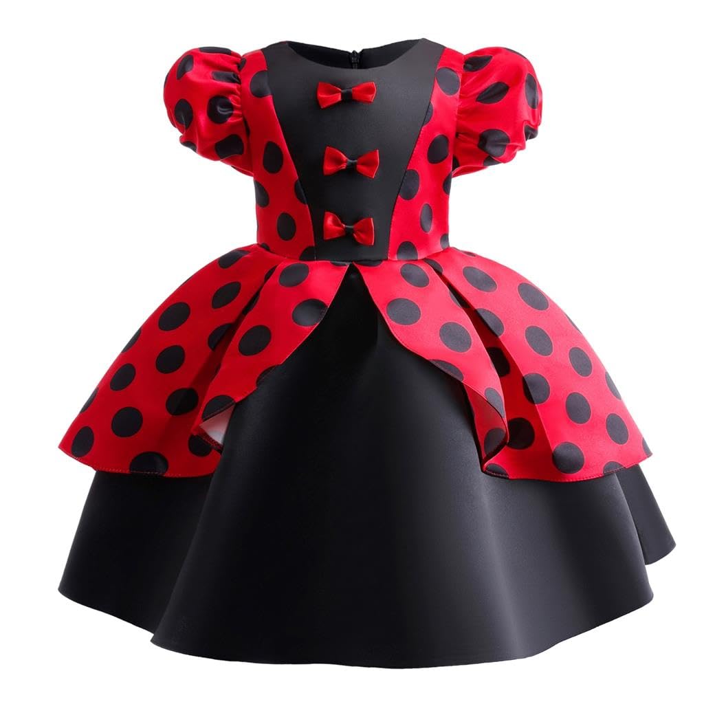 Lito Angels Marienkäfer Gepunktetes Heldenmädchen Kleid Kostüm Verkleidung Kinder Mädchen Grösse 2-1