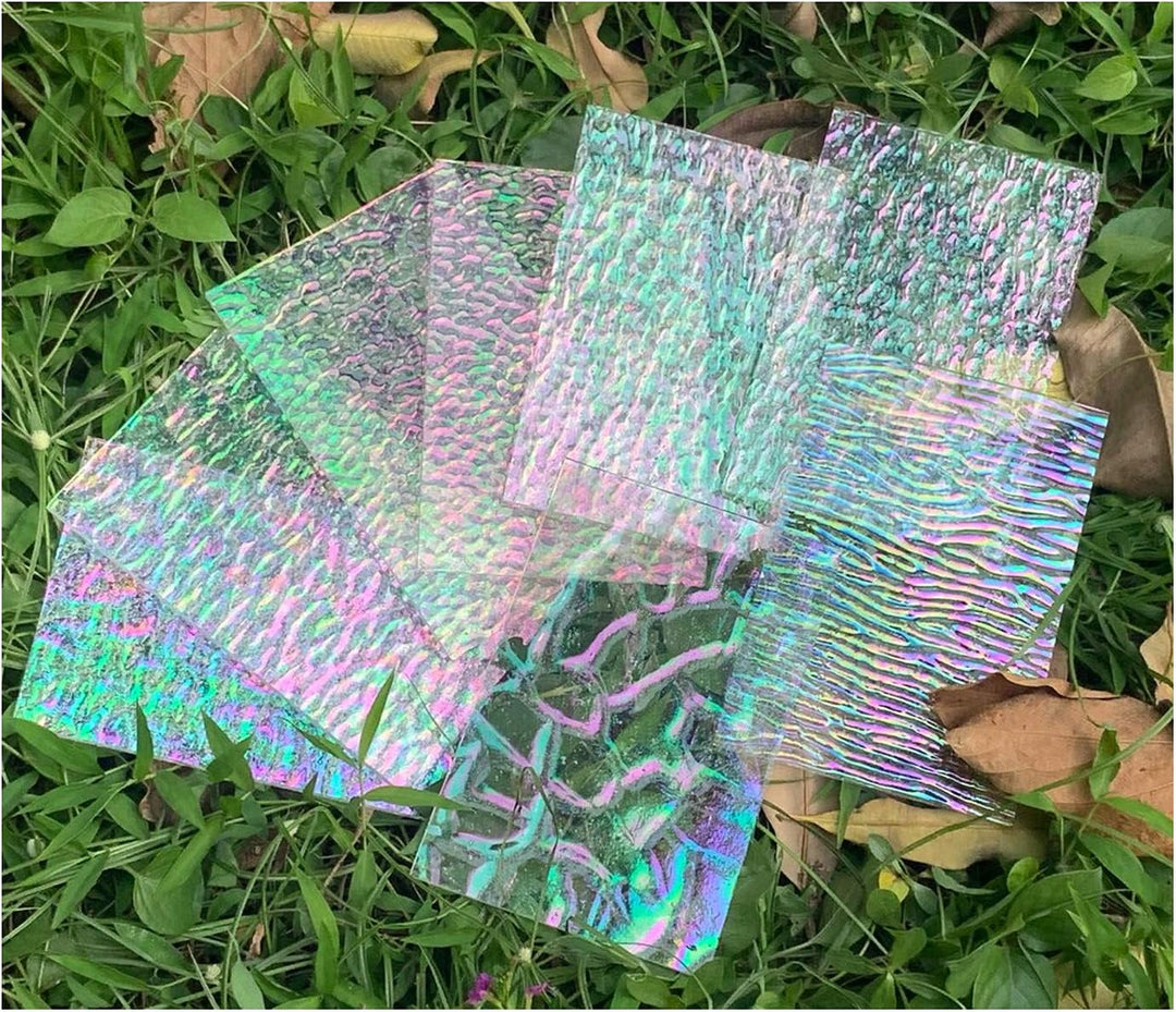 Lanyani 12 Blatt schillernde, klare, strukturierte Buntglasplatten für Käfige, 10,2 x 15,2 cm Kathed