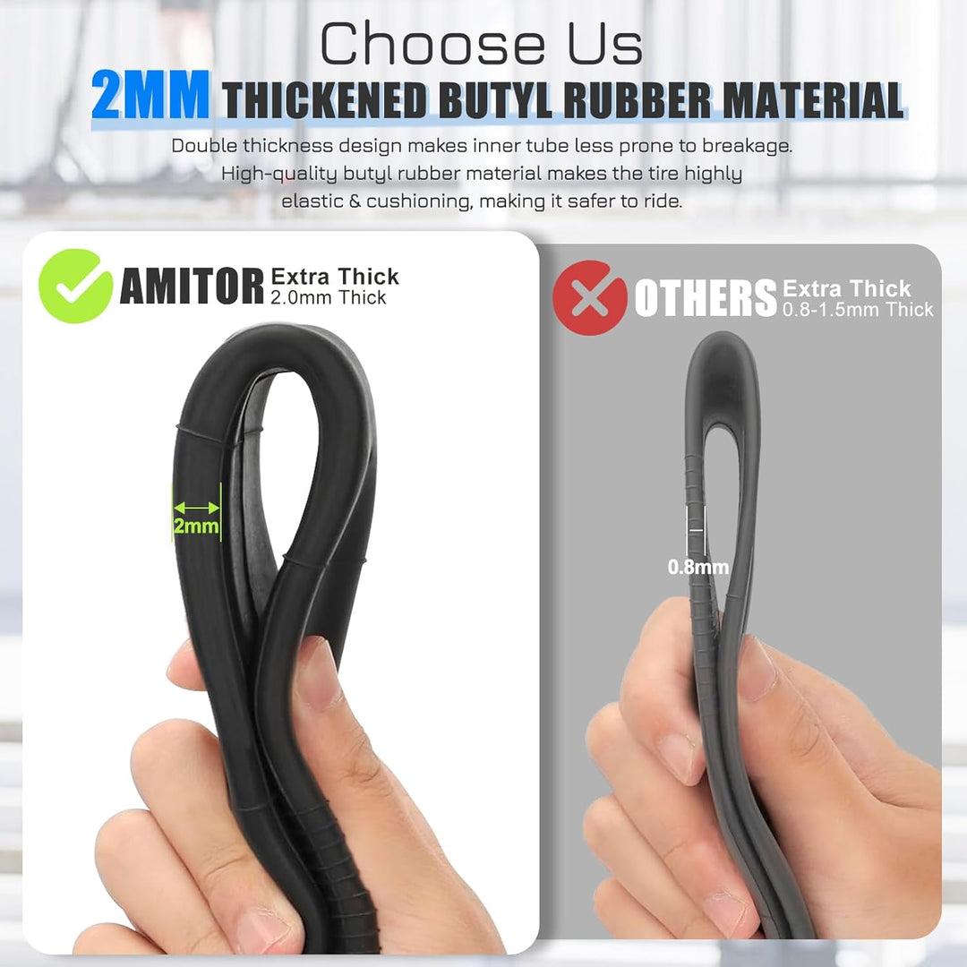 255x80 Reifen und Schlauch mit Silber Ventil Gerade, 10 x 3 Zoll Offroad Ersatzreifen Schlauch E Sco