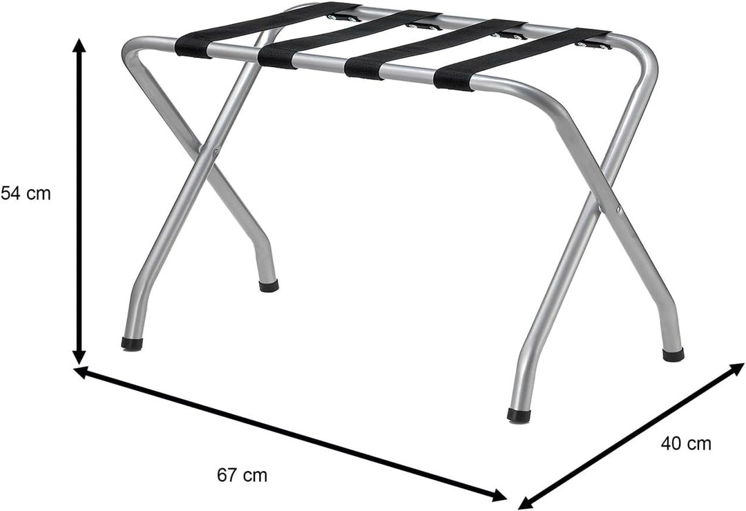 IDIMEX Kofferständer LUGGAGE Kofferablage Kofferbock, Metall in grau lackiert, klappbar