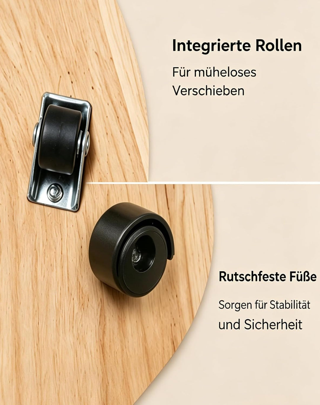 Gleitbrett für Thermomix TM7, Brett für Thermomix mit Rollen &amp; Gummifüssen, Schützt die Waage, Robus
